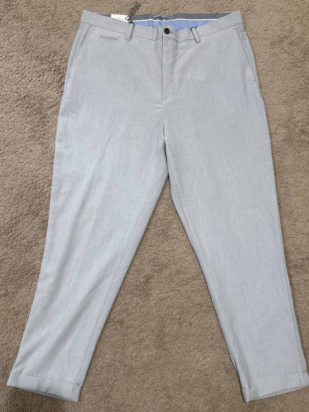 Zara Light Gray Men's Dress Pants - Slim Tailored
